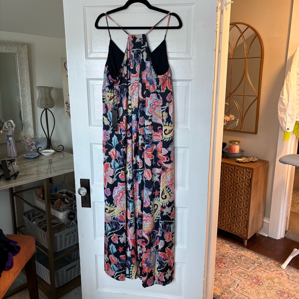 Nicole Miller Dark Blue Floral Dress - Picture 4 of 5